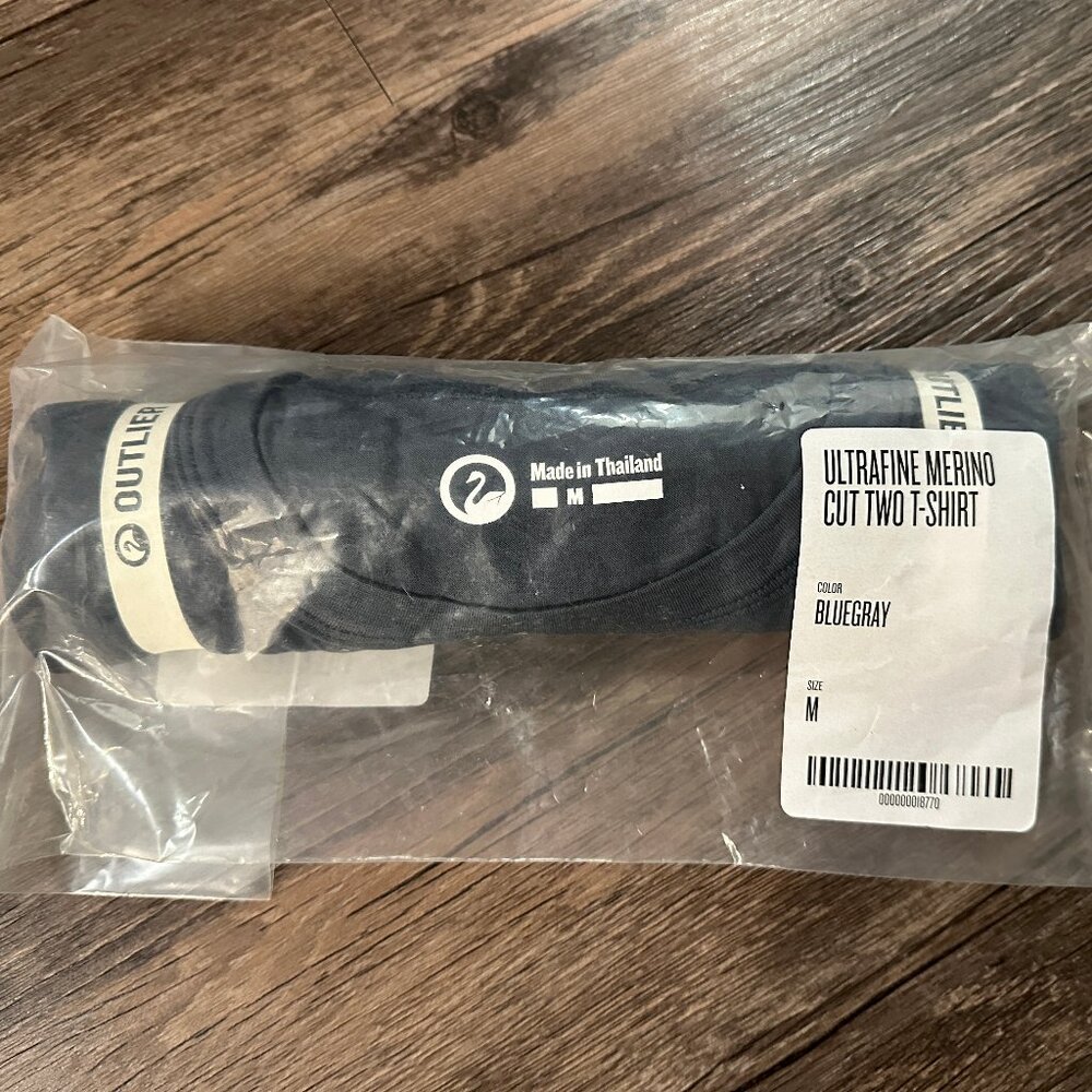 Outlier Ultrafine Merino Cut 2 Tee (Bluegray, Medium)
